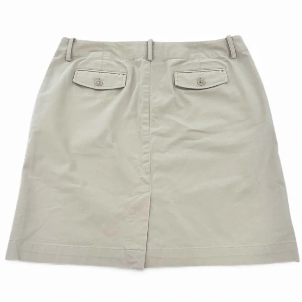 Brooks Brothers Khaki Cotton Chino Skirt Size 10 Mini Pencil Pockets